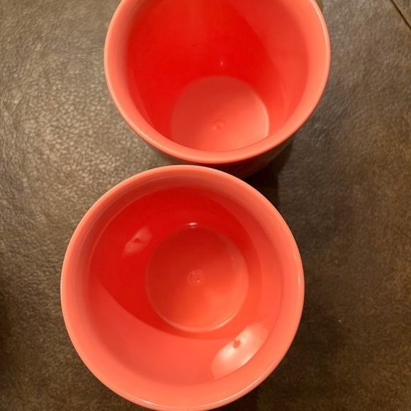 Set of Vintage MCM Raffia Ware 1950s in Coral Pink - Picture 2 of 13